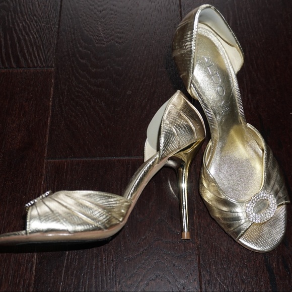 Aldo gold open toe heels - Picture 3 of 6